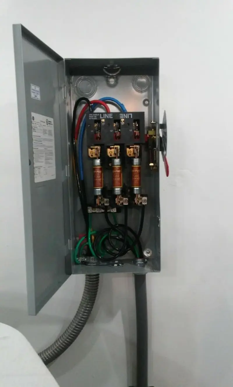Three-phase disconnect switch installed for Electrical Wiring & Rewiring in Frankfort